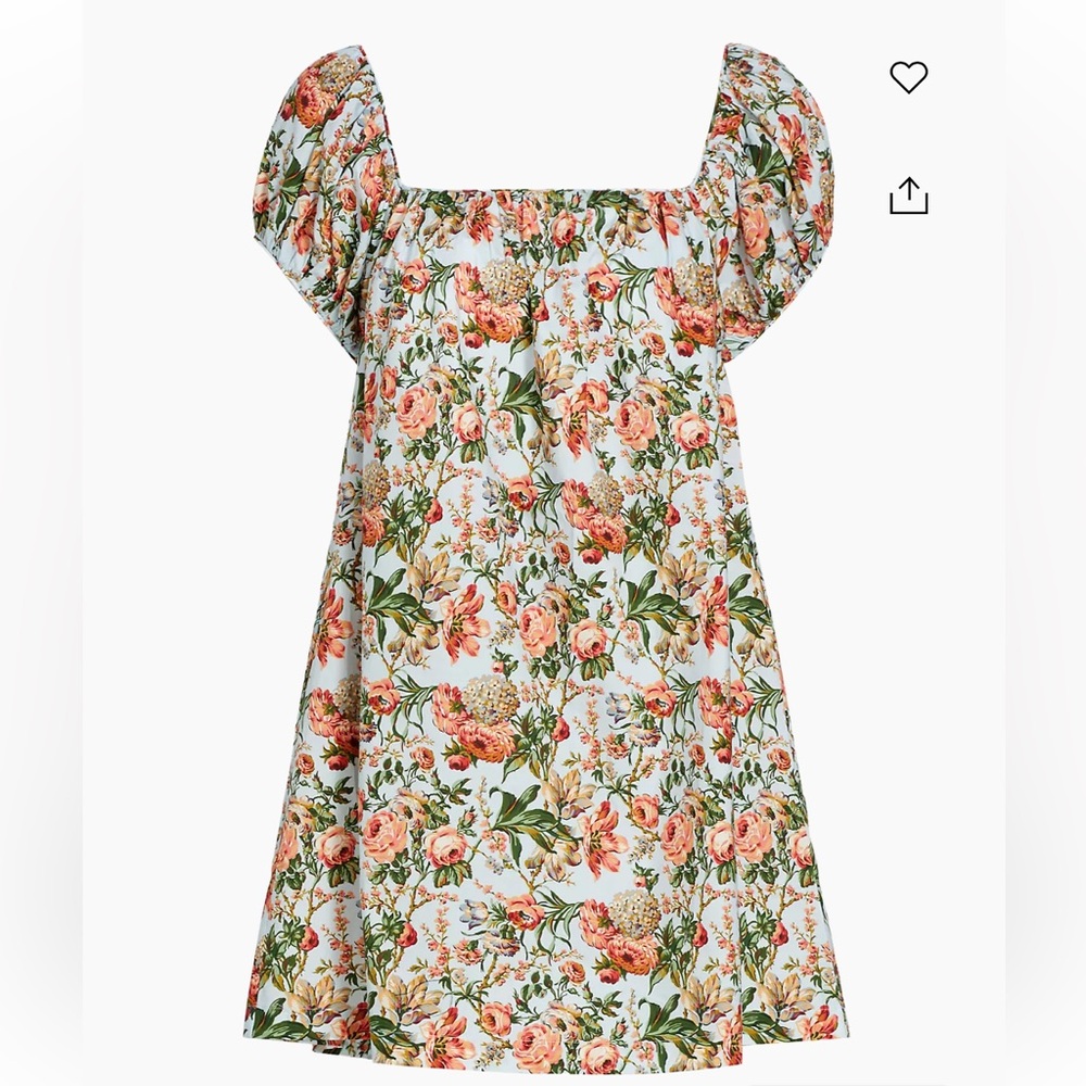 NWT - Doen Julie Floral Puff-Sleeve Minidress Size S